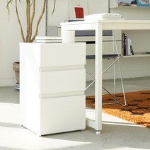 모아이 티카 미니멀 책상보조 3단 서랍, 화이트