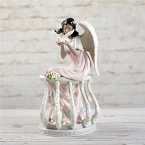 천사와 비둘기 피겨린 야드로 인형 도자기 조각상 오브제 세라믹 장식 동상 인테리어 소품