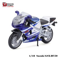 오토바이모형 경주용 장식품 미니어처 실사모형 bburago 1:18 ktm 250 duke 승인 시뮬레이션 합금 오토바이 모델 장난감 자동차 선물 컬렉션, 스즈키 gsx-r750