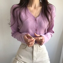 인디우드 (10color) 봄컬러 브이넥 가디건