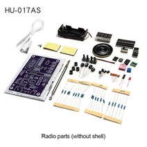 HU-017A RDA5807 TDA2822 FM 라디오 키트 전자 DIY 부품 87-108MHz 보드 액세서리, 02 without shell