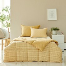 모던하우스 40수 선염 체크 리버시블 순면 차렵이불 S 옐로우 CV0222138