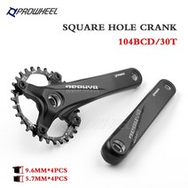 자전거크랭크 prowheel 스프로킷 104bcd mtb 사각 구멍 170mm 셋 좁은, 사각 구멍 30t