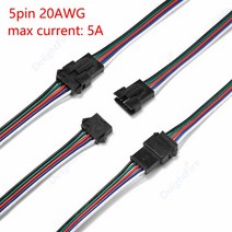 SM JST LED 커넥터 케이블 RGB WS2812B 픽셀 라이트 모듈 태양광 패널용 2 핀 스트립 와이어 핀 3 4 5 6, 05 30 pairs