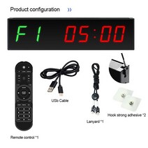복싱타임벨 초대형 스크린 짐 타이머 1.5 인치 숫자 카운트 다운/업 복싱 사이클 인터벌 시계 스톱워치 헬, 01 gym timer, 01 gym timer