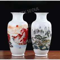 세라믹 꽃병 도자기 장식품 거실 꽃꽂이 가정 장식 달항아리 빈티지 핸드메이드 소품, C