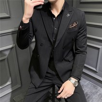 남성 봄 빅사이즈 줄므늬 더블브레스트 정장세트 맞춤양복 결혼식 하객룩 면접 복장 예복