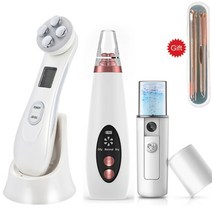 갈바닉 진동 클랜저 피부 관리 미용 기기 1 set usb 스킨 케어 도구 초음파 페이스 스크러버 여드름 진공 리무버 페이셜 스프레이어 rf ems led 메조 테라피 페이셜, 1-포피스
