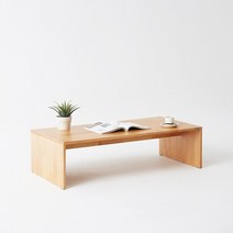 블루밍홈 고무나무 원목 일자형 좌식책상 테이블 식탁, 120x60x33cm