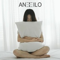 면테리 호텔베개커버 토퍼베개커버 스트라이프그레이