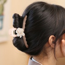 [엔젤슈슈] 자개 플라워 라인 집게핀 당고머리핀