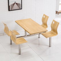 테라스 테이블 야외용 카페 접이식 학교 학생식당 식탁과 의자 조합 회사원 4인 6인 8인 패스트푸드 결합식탁 경제적, 1. 물푸레나무 다층판 상판을 갖춘 테이블 1개와 의자