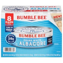 Bumble 범블 비 청크 화이트 알바코어 날개다랑어 튜나 인 워터 5oz(142g) x 8개