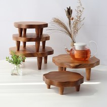 레인트리 원목 연화반 차탁 미니 다과상 나무 소반, 연화반차탁 275