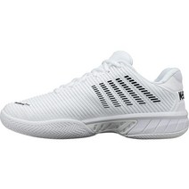 K-Swiss 남성용 하이퍼코트 익스프레스 2 테니스화 문리스 나이트/앰버 옐로우115430, 10.5, White/Black