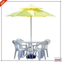 튼튼한 야외용 4인용 기본 노색파라솔세트D(받침포함) 테이블 업소용 파라솔 파는곳 세트 방수 튼튼한, 원형_빨강_빨강, 본상품선택