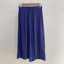 빅걸스토리 여성 빅사이즈 아이스 쿨 7부 찰랑 밴딩 여성 와이드팬츠 통바지