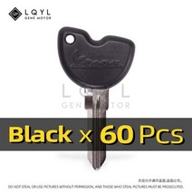 60Pcs 빈 키 오토바이 교체 Uncut Vespa Piaggio 3VTE 플라이 125 200 250 300 GTV LXV150 GTV250 GTS GTS250 GTS300 i, 01 60 PCS Black