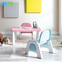 사사가구 브로디 높이조절 유아 책상+의자세트 2인 아동책상, C_1BLUE 2PINK_SET9980