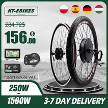 전기자전거 키트 모터 Ebike 36V 500W 48V e-바이크 휠 허브 전기 변환, 06 48V 1500W Rear Screw, 02 LED900