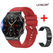 [Lionorm] ECG+PPG 360*360 컬러 스크린 건강 스마트워치, 레드