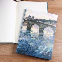 다이어리형 명화 무선 노트 (25x34.5cm) 미니 드로잉북 스케치노트 메모 만능수첩 육군수첩, 랜덤발송