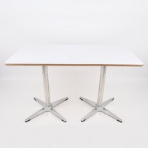 브린그라운 - 호마이카 테이블 4인 카페테이블 HPL 자작합판24t 미드센추리모던테이블, A-type 무광, 45˚, 화이트