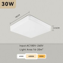 분광계 광도계 적외선 현대 Led 천장 조명 20W 30W 40W 평방 220V 패널 침실 부엌 거실 실내, 02 Type A 30w_01 White light