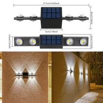 태양광 벽 램프 야외 방수 조명 정원 거리 발코니 계단 울타리 신제품, 5.HXD4x4LEDWhite - 8 PCS