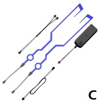 오토바이 커스텀 헬멧 만들기 스티커 LED 라이트모드키트 야간라이딩 야광, C