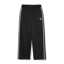 MLB 엠엘비 애슬레저 클래식 모노그램 자카드 져지 와이드팬츠 NY Black 3APTM0334 50BKS