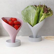 과일 채반 물빠짐 쌈채소 야채 그릇 주방 깔때기 채소볼 인테리어 귤, 블루