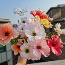 양귀비 조화 인조 나무 이케아 다이소 자작 가지 리스 부케 인테리어 나뭇가지 꽃 도매, 복숭아 분홍