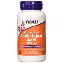 NOW FOODS 알파 리포산 600mg 식물성 캡슐 60 CT