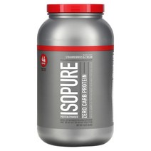 Isopure 제로 카브 단백질 파우더 딸기 크림 1.36kg, 1병, 36kg