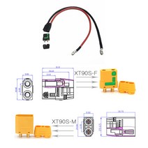 전기자전거 배터리 부품 브레이크 스파크-프루프 XT90-O-링 10AWG 전원 케이블 일부 Sabvoton Mqcon 80A 100A 컨트롤러용
