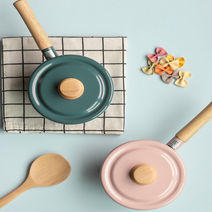 인덕션겸용 법랑 냄비 8종 인덕션용 밀크팬 편수 양수 뚝배기 법랑 냄비 세트, 7.양수18cm_핑크