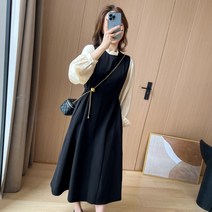 결혼식하객룩 봄 빅사이즈 결혼식 햅번 드레스 a라인 원피스