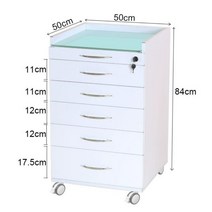 병원 서랍장 진료용 사이드 이동식 보관 수납장, 서랍장 화이트그린 3플레이트