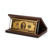 순금 행운의2달러 아크릴(우드케이스)