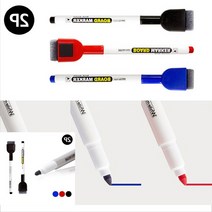 자석형 지우개 마카펜 매직 마커팬 보드 칠판 화이트 일체형 2P, 빨강