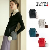 에스콰이아 크리스탈 카이만악어 스마트백(크로스백)+퍼 참장식+쇼핑백