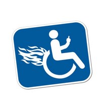 재미 있은 비활성화 격렬한 휠체어 pvc 크리 에이 티브 오토바이 자동차 스티커 방수 반사 전사 술 12cm 10cm, 비반응성