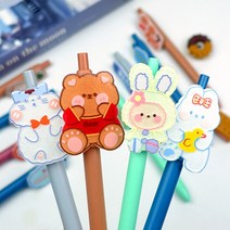 펄 토끼 특이한 캐릭터 필기감좋은 예쁜 볼펜, 펄리본토끼