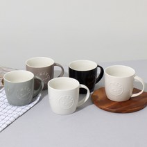 마시 톨 도자기 무지 머그컵 빈티지 카페머그컵 350ml, 제트블랙