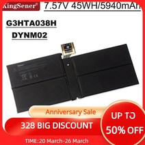 KingSener G3HTA038H DYNM02 랩 배터리 Microsoft Surface Pro 5 1796 시리즈 태블릿용 7.57V 45Wh/5940mAh 마이크로소프트 서피, 한개옵션0