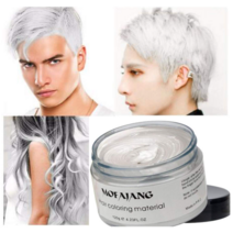 MOFAJANG White Temporary Hair Wax Instant Hairstyle Mud 화이트 천연 일회용 인스턴트 컬러링 헤어 스타일 머드 크림 왁스 4.23oz
