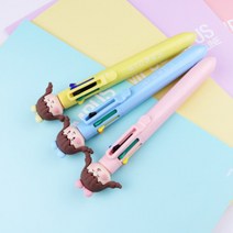 근이몰 멀티펜 그립감 좋은 다색 볼펜 문구 필기구 학용품 (0.5mm), 6색해마하늘