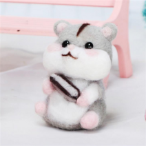 오꿈 양모펠트공예 DIY 울 니들 만들기세트 키트, 13 햄스터 (해바라기씨) YMZ095, 1개