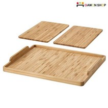 이케아 ANLEDNING 대나무 쟁반 3P세트/다과트레이, 3종(1세트)